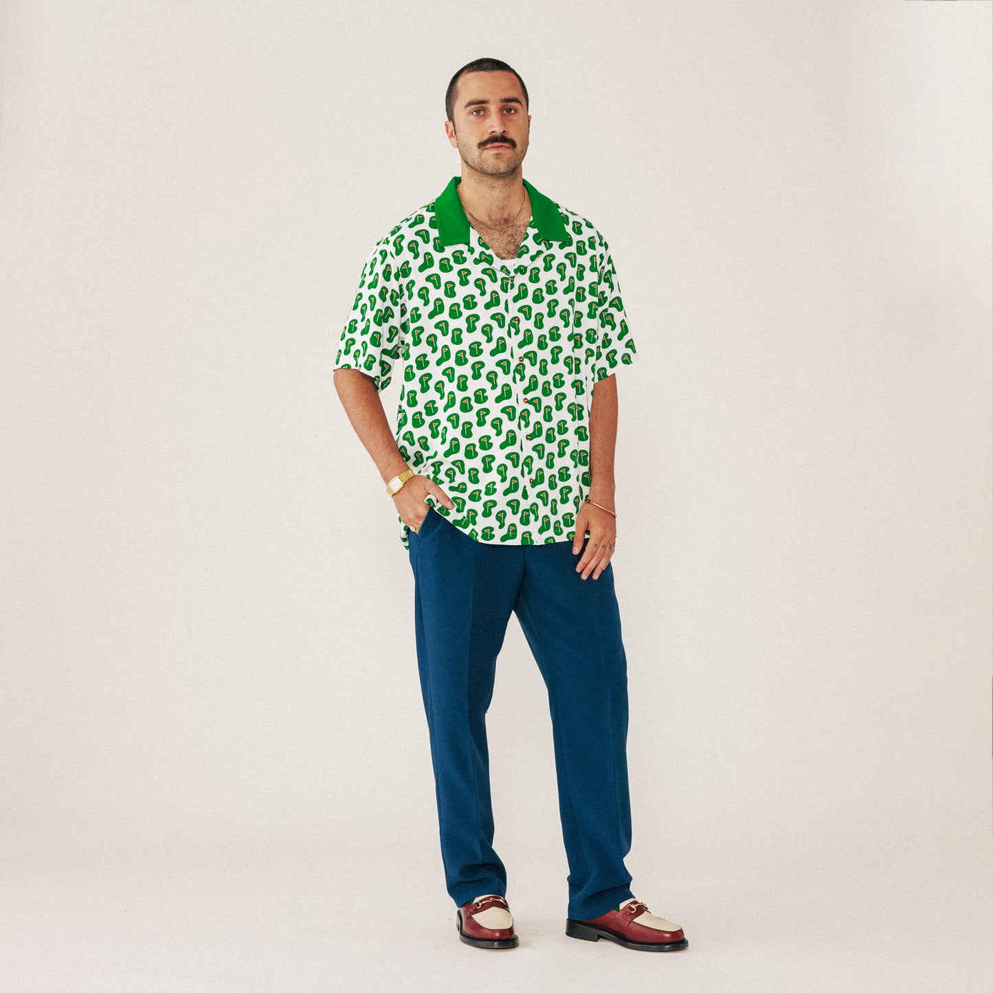 All Over The Flag Button-Up - White