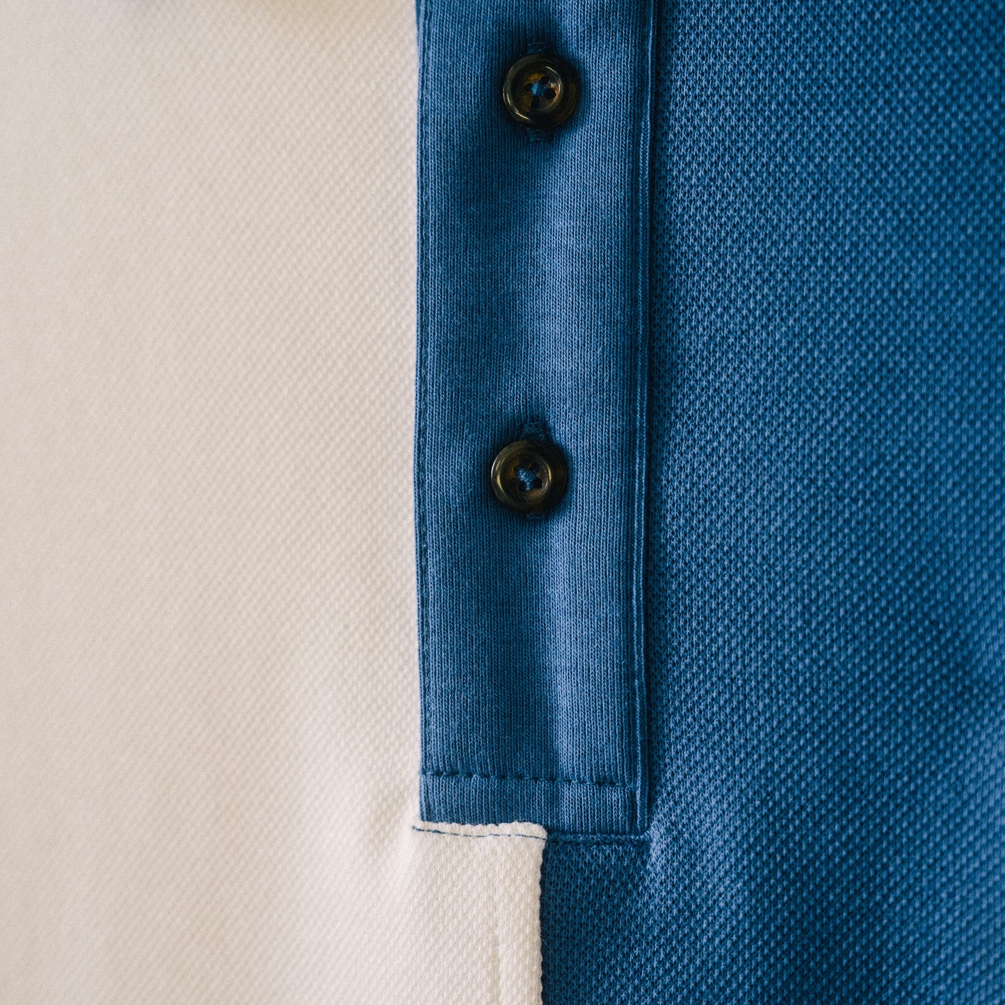 Old English BB Color Block Polo - Blue/White