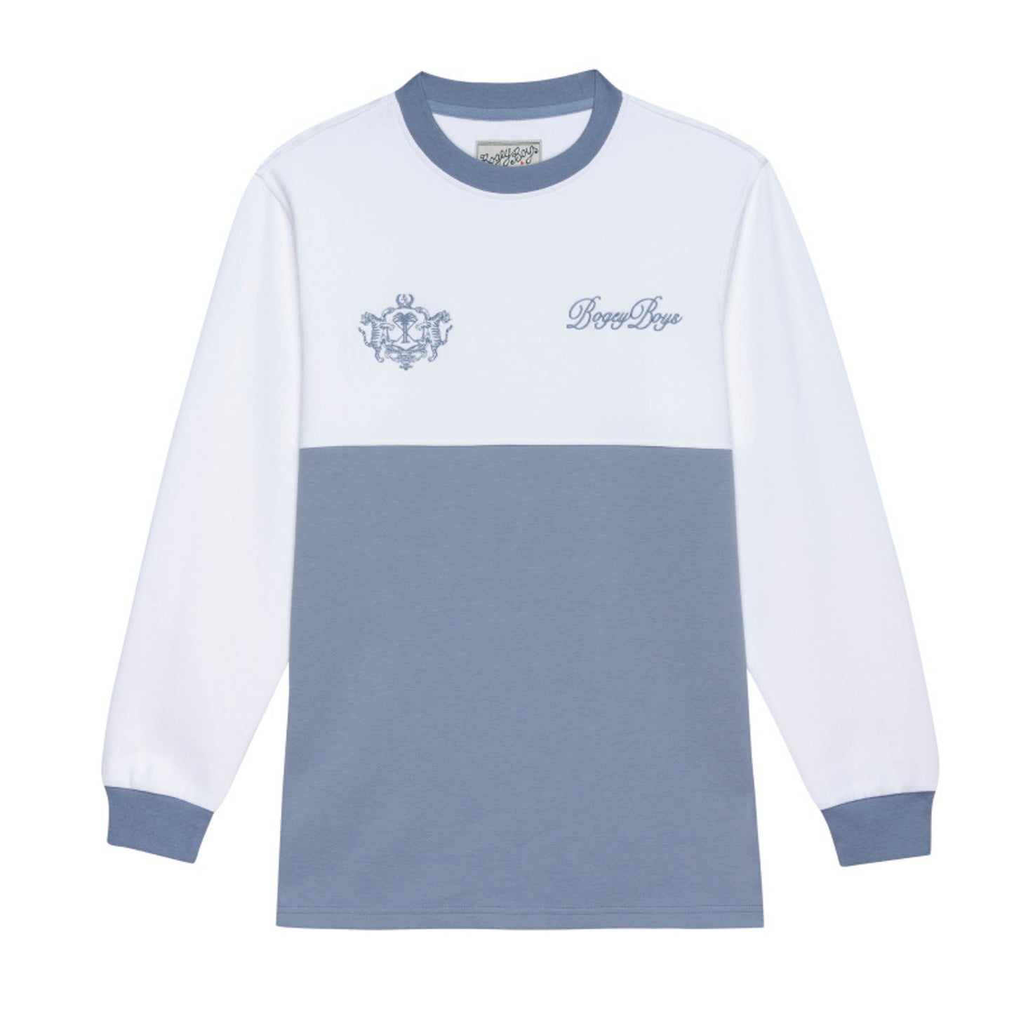 Half & Half Crewneck - Blue/White