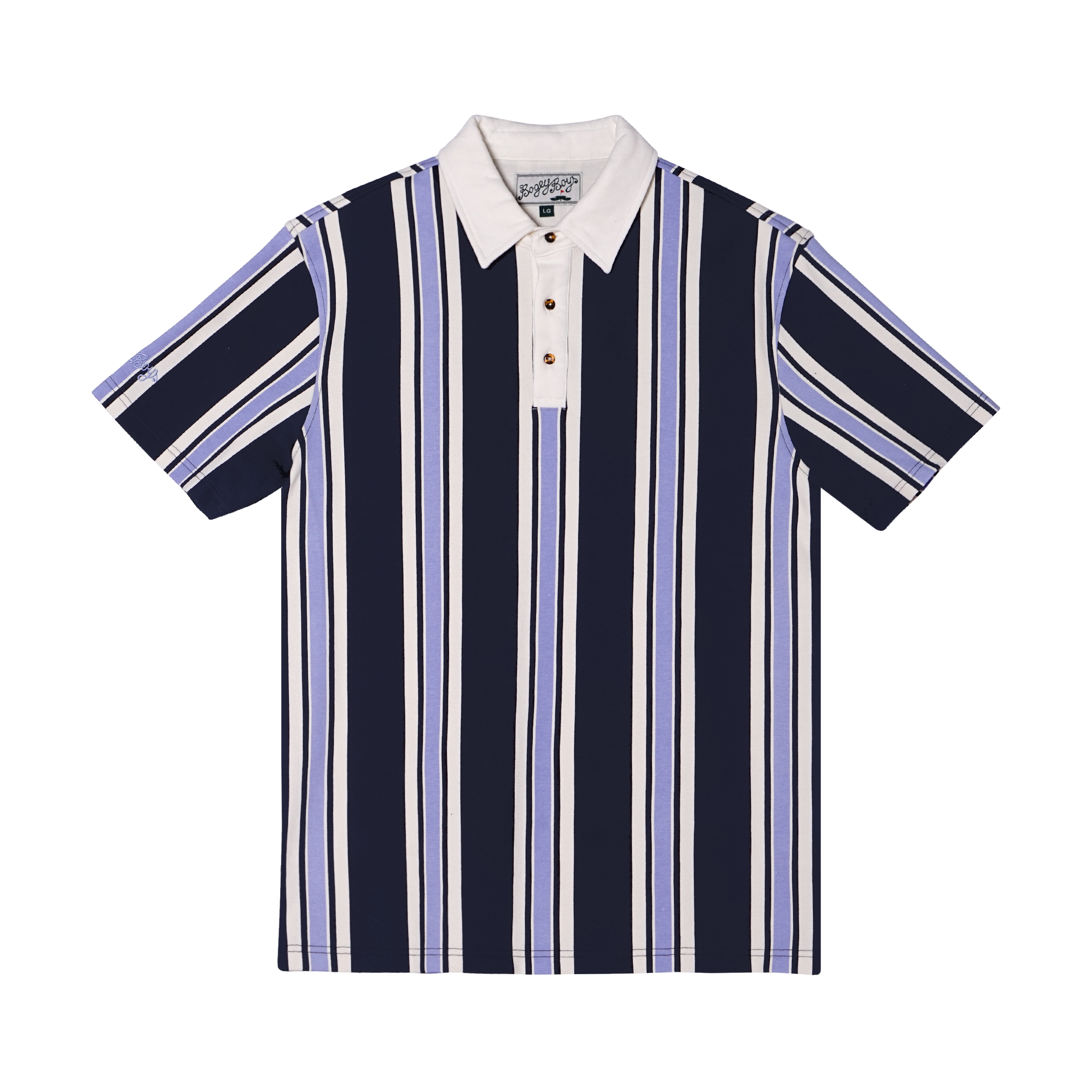 Pique Polo - Navy Striped - S