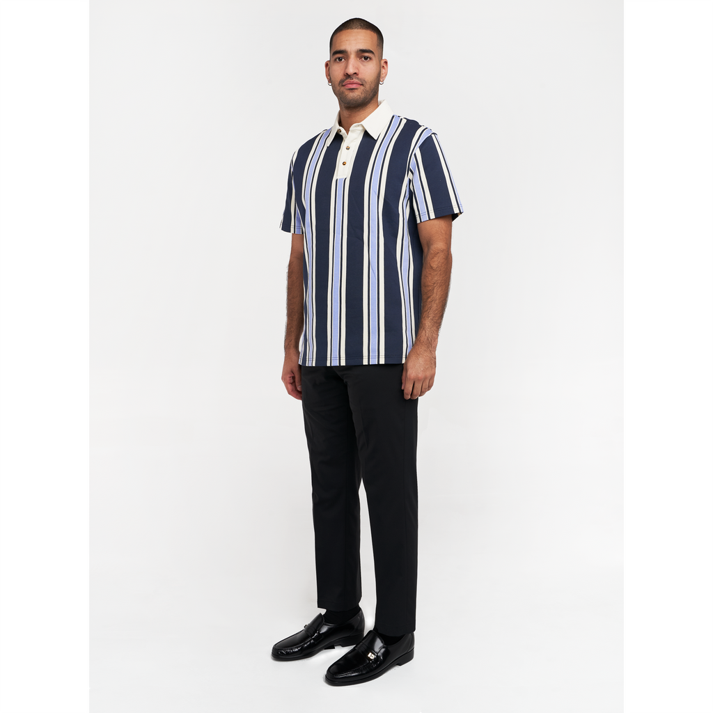 Bogey Boys by Macklemore | Pique Polo - Navy Striped