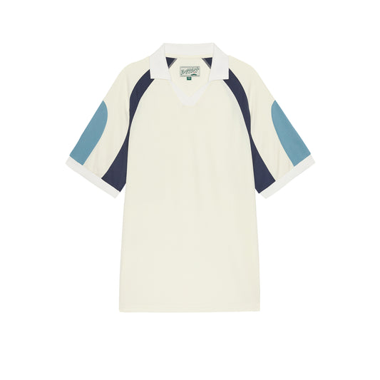Curved Sleeve Athletic Polo - Cream
