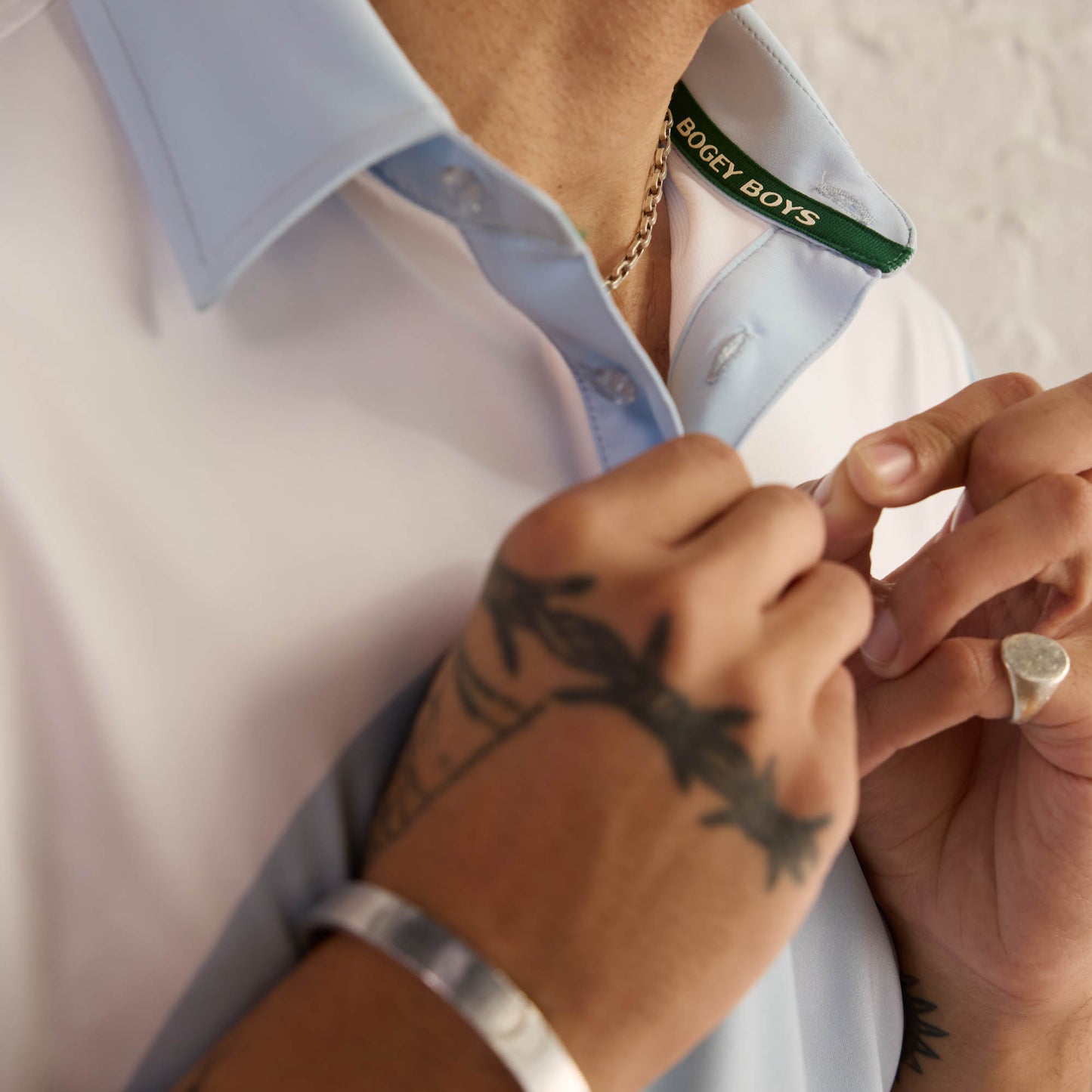 Curved Block Athletic Polo - Iceberg