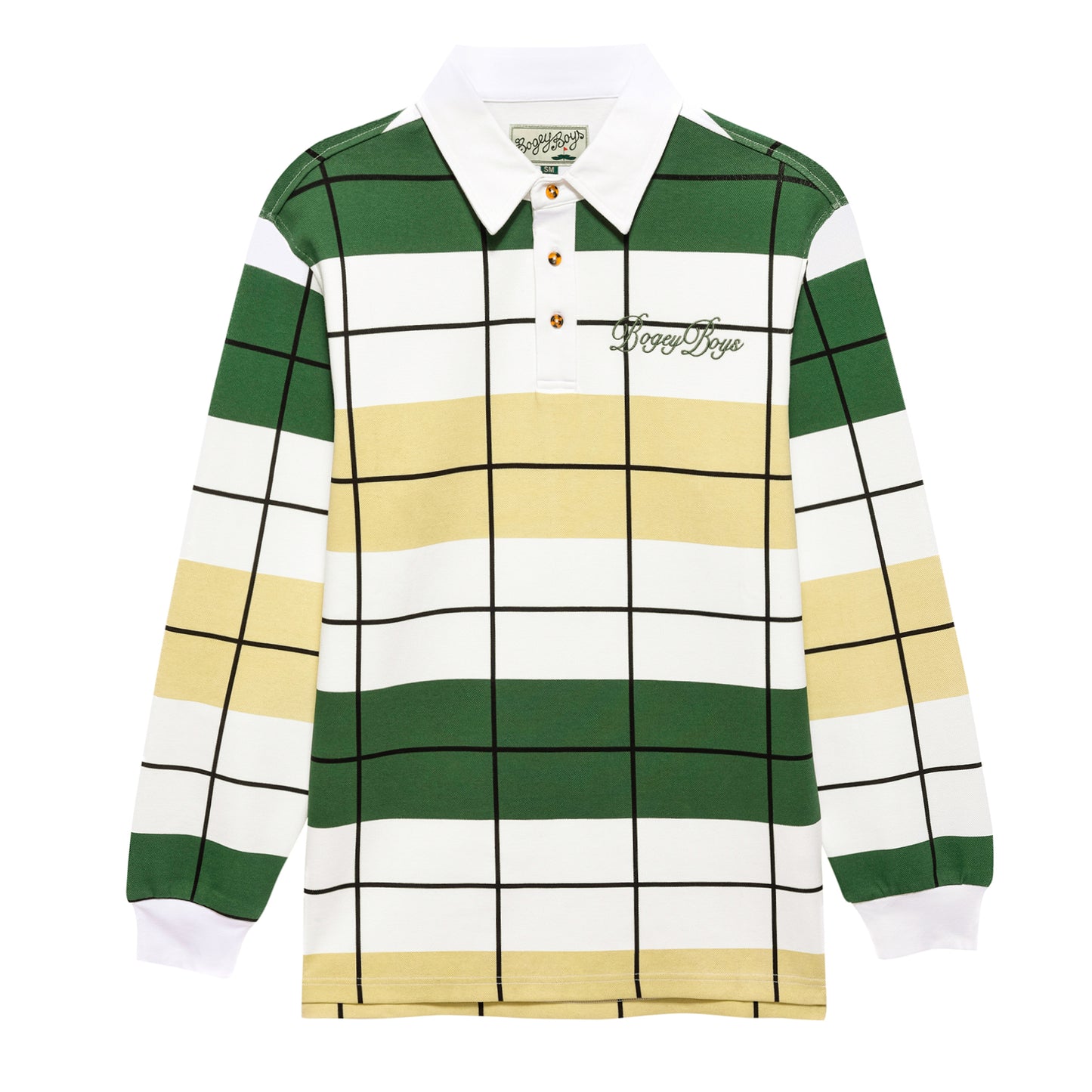 Longsleeve Polo - Green Yellow Offset Check