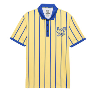 Stripe Athletic Polo - Yellow – Bogey Boys
