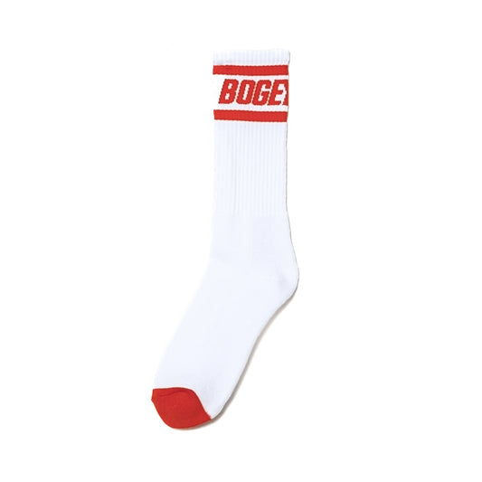 Bold Logo Stripe Sock - White