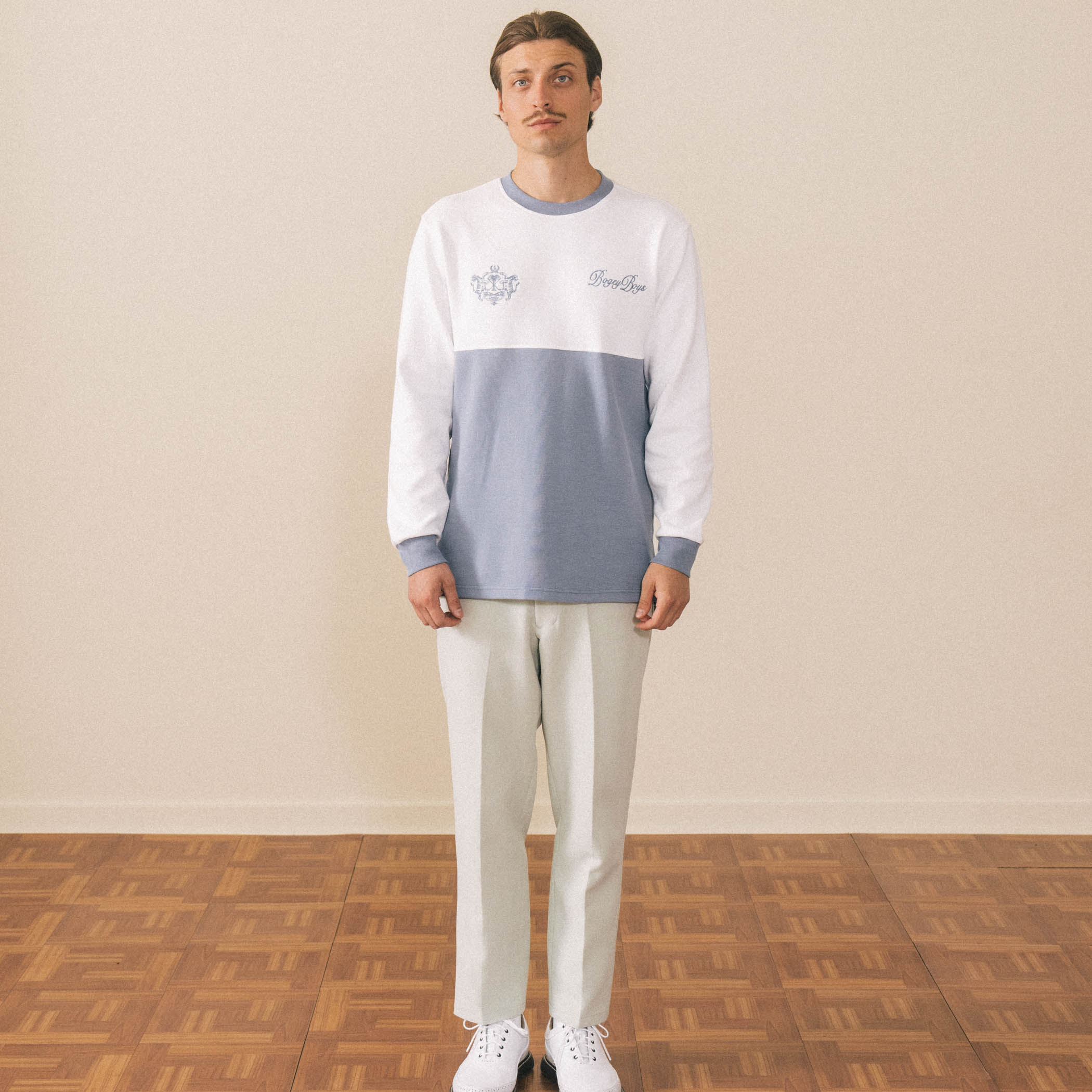 Half & Half Crewneck - Blue/White