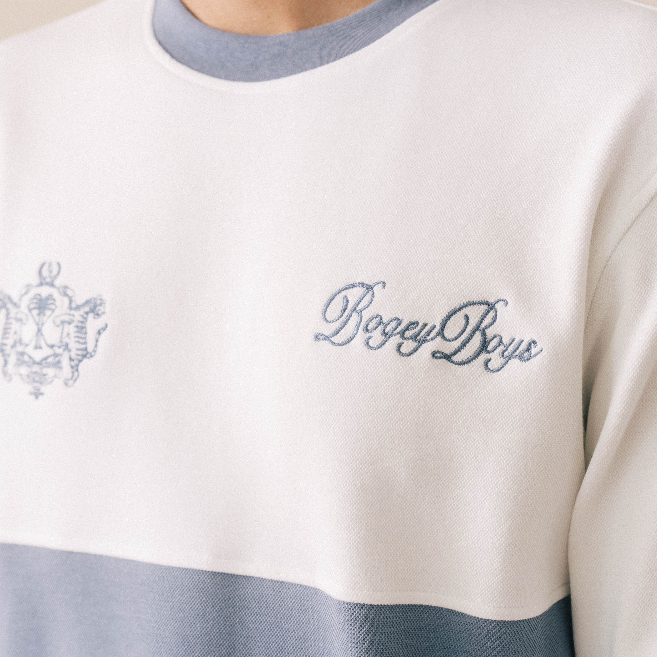 Half & Half Crewneck - Blue/White