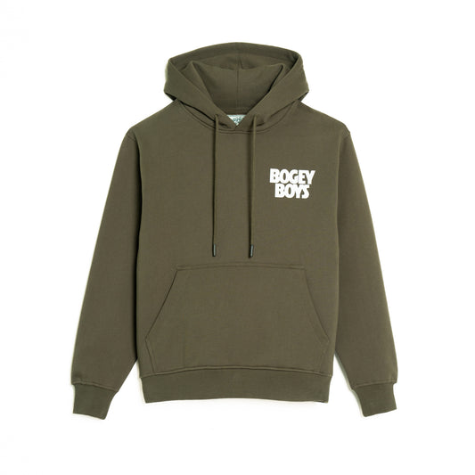 Bold Stacked Logo Hoodie - Dark Olive