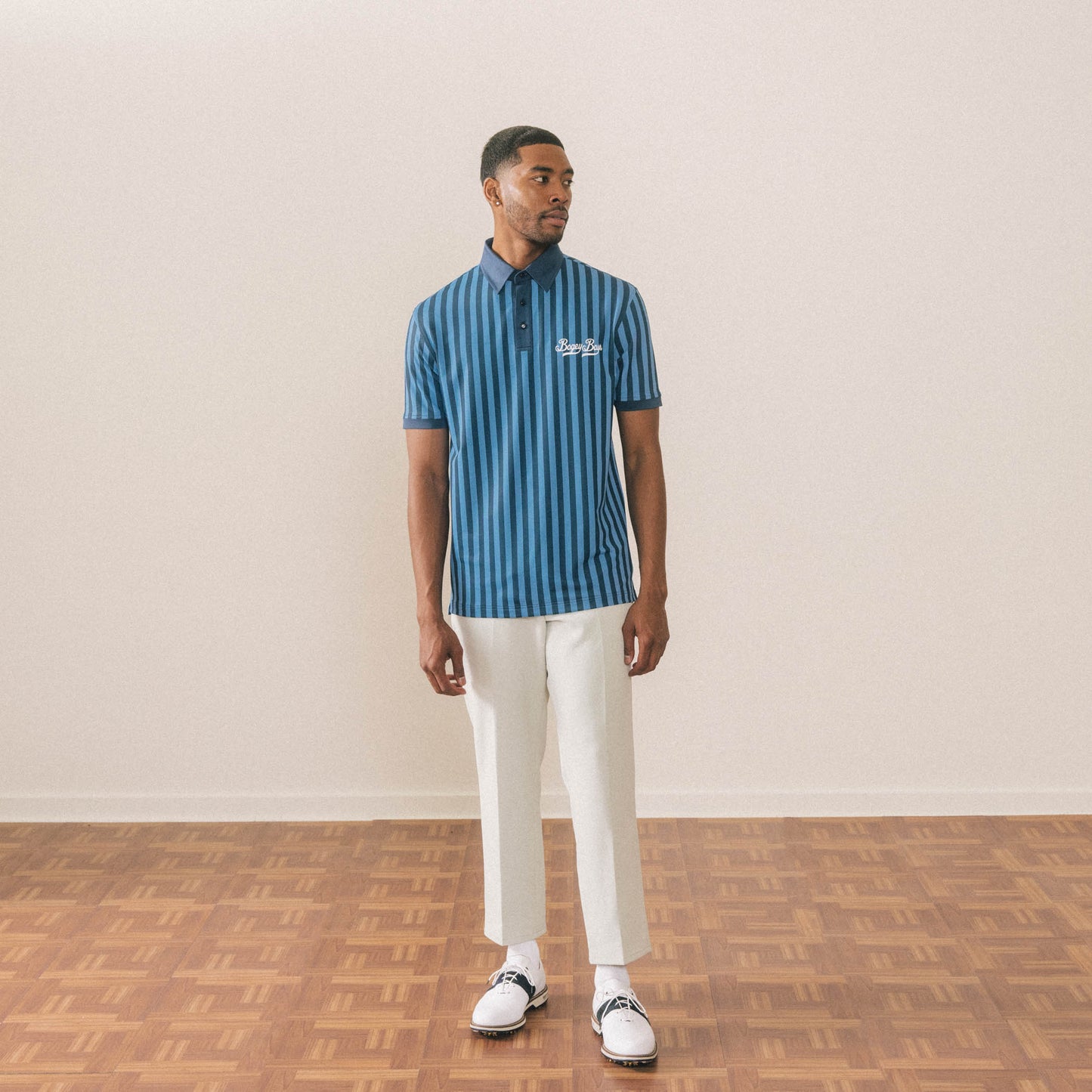 Awning Stripe Athletic Polo - Midnight
