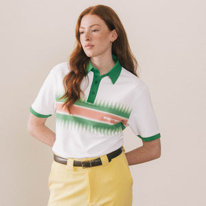 Gradient Stripe Athletic Polo - Stone Green