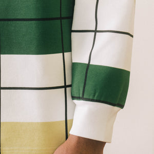 Longsleeve Polo - Green Yellow Offset Check