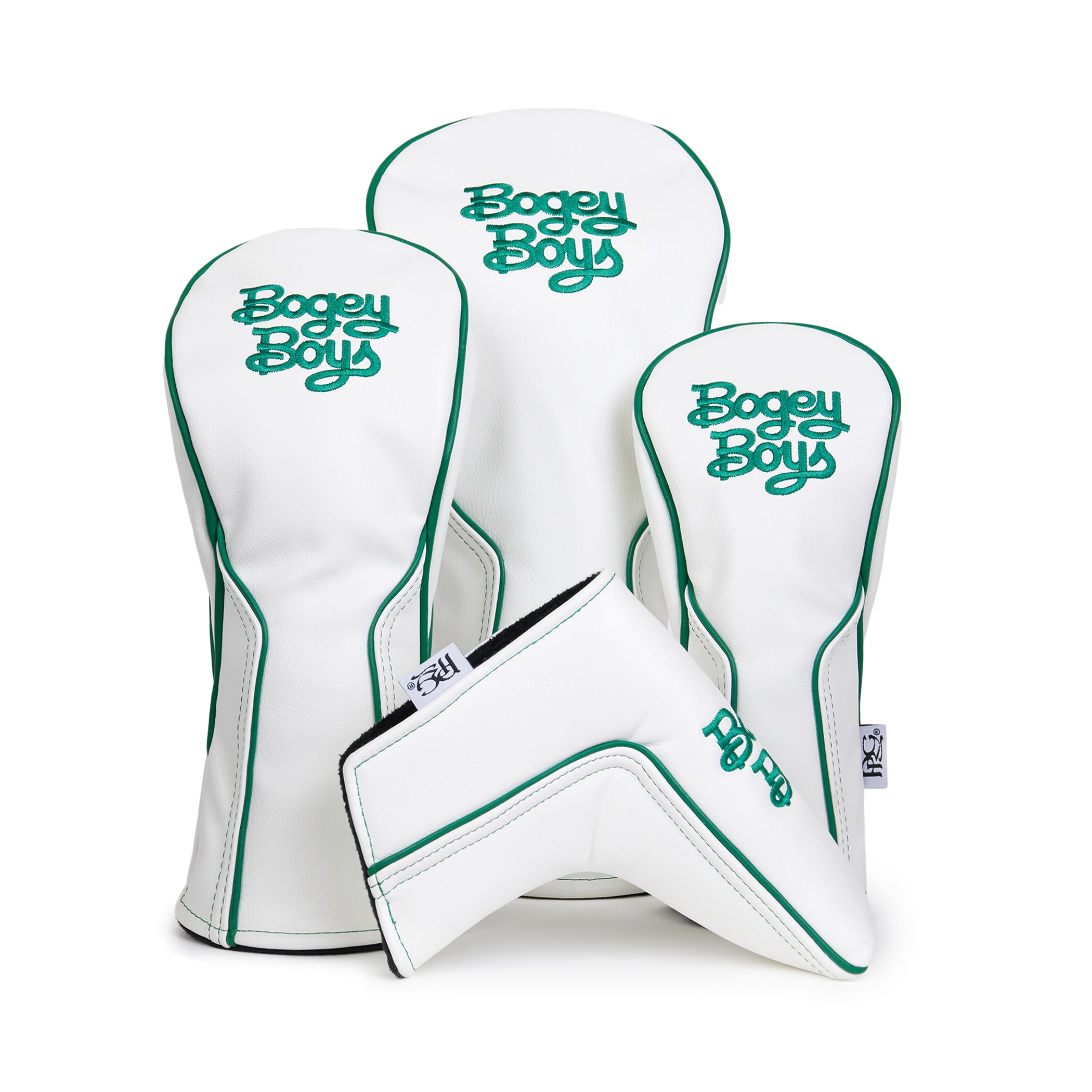 BB Stacked Logo Head Covers - White – Bogey Boys