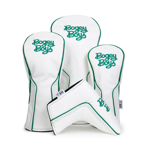 BB Stacked Logo Head Covers - White