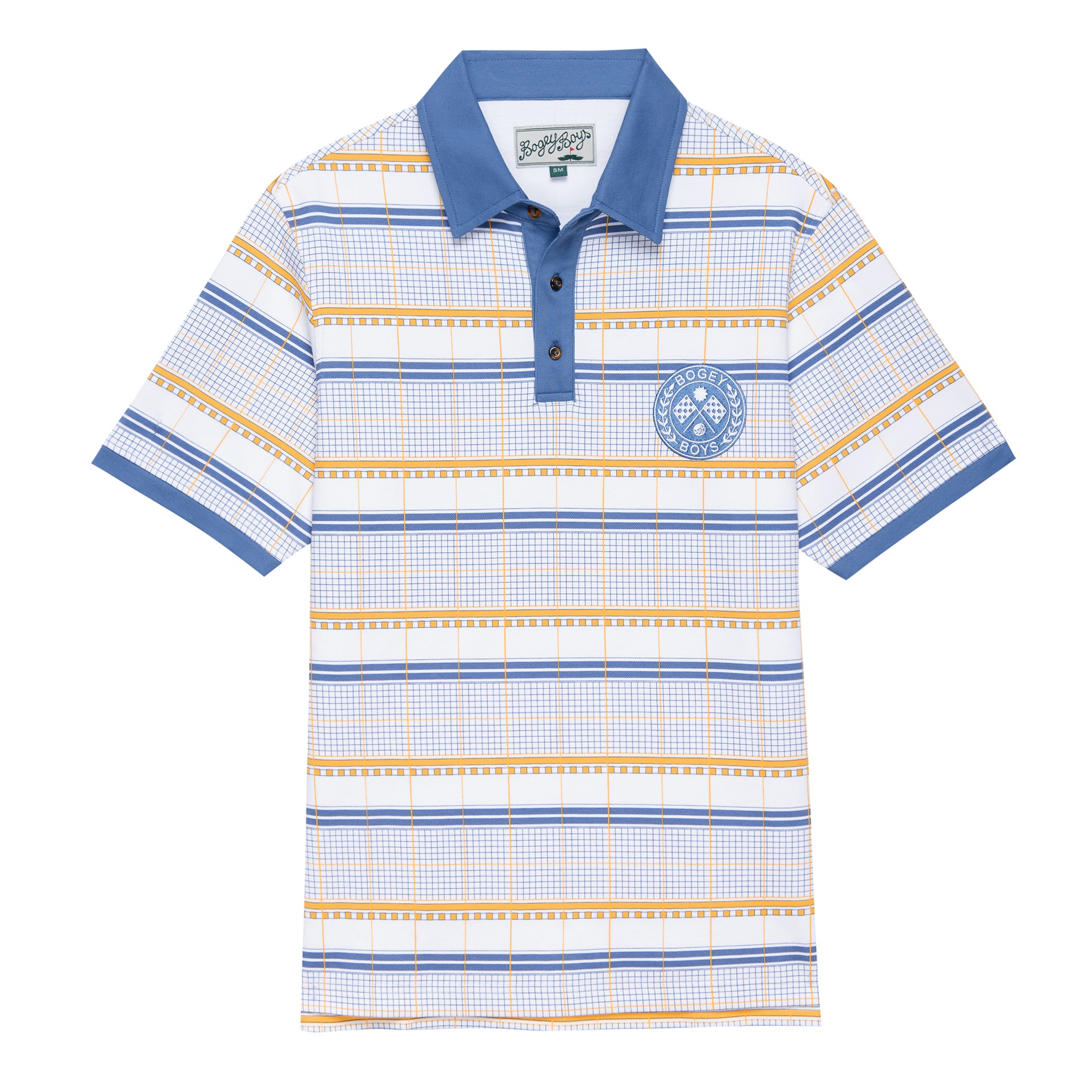 Grid Plaid Polo - Koi Blue Plaid – Bogey Boys