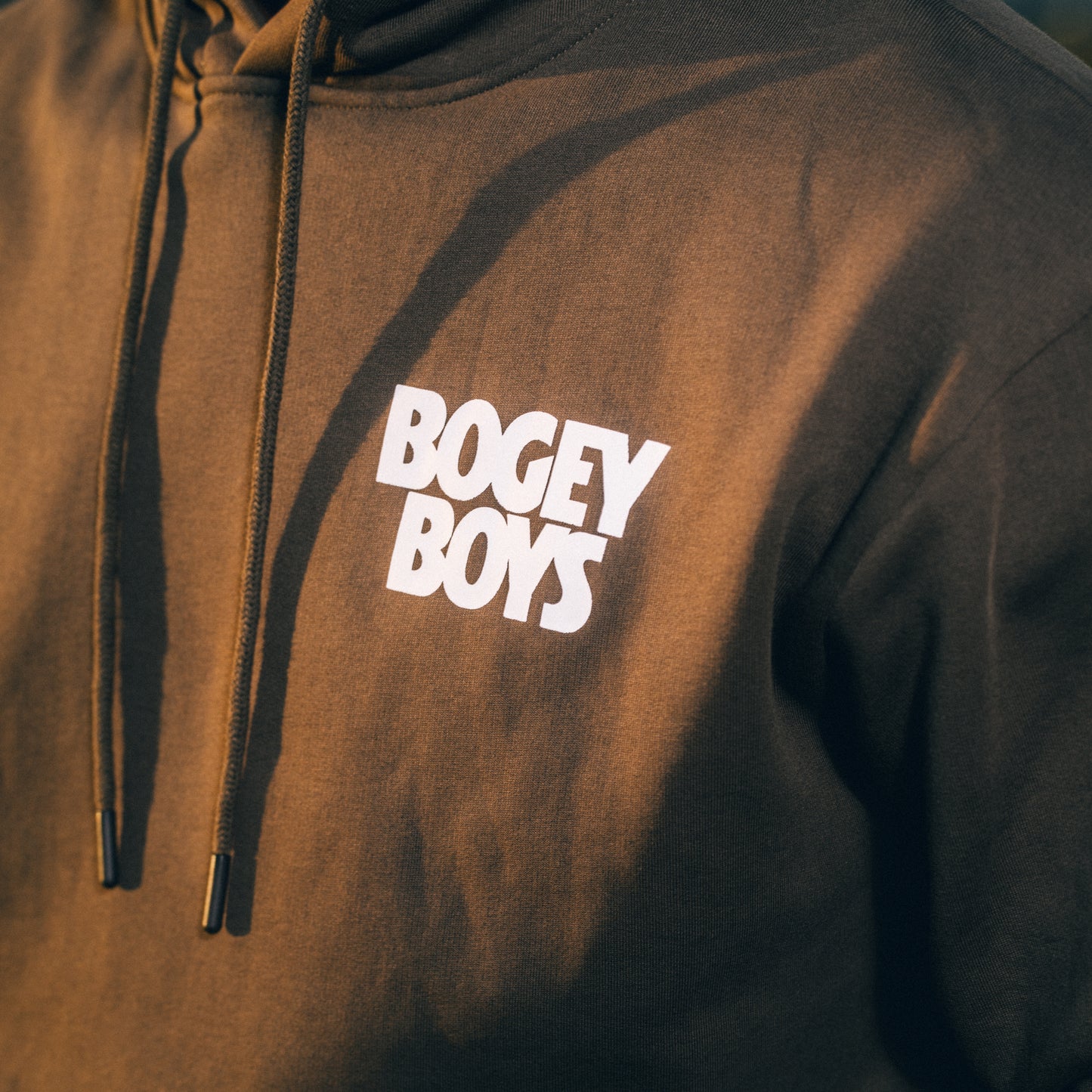 Bold Stacked Logo Hoodie - Dark Olive