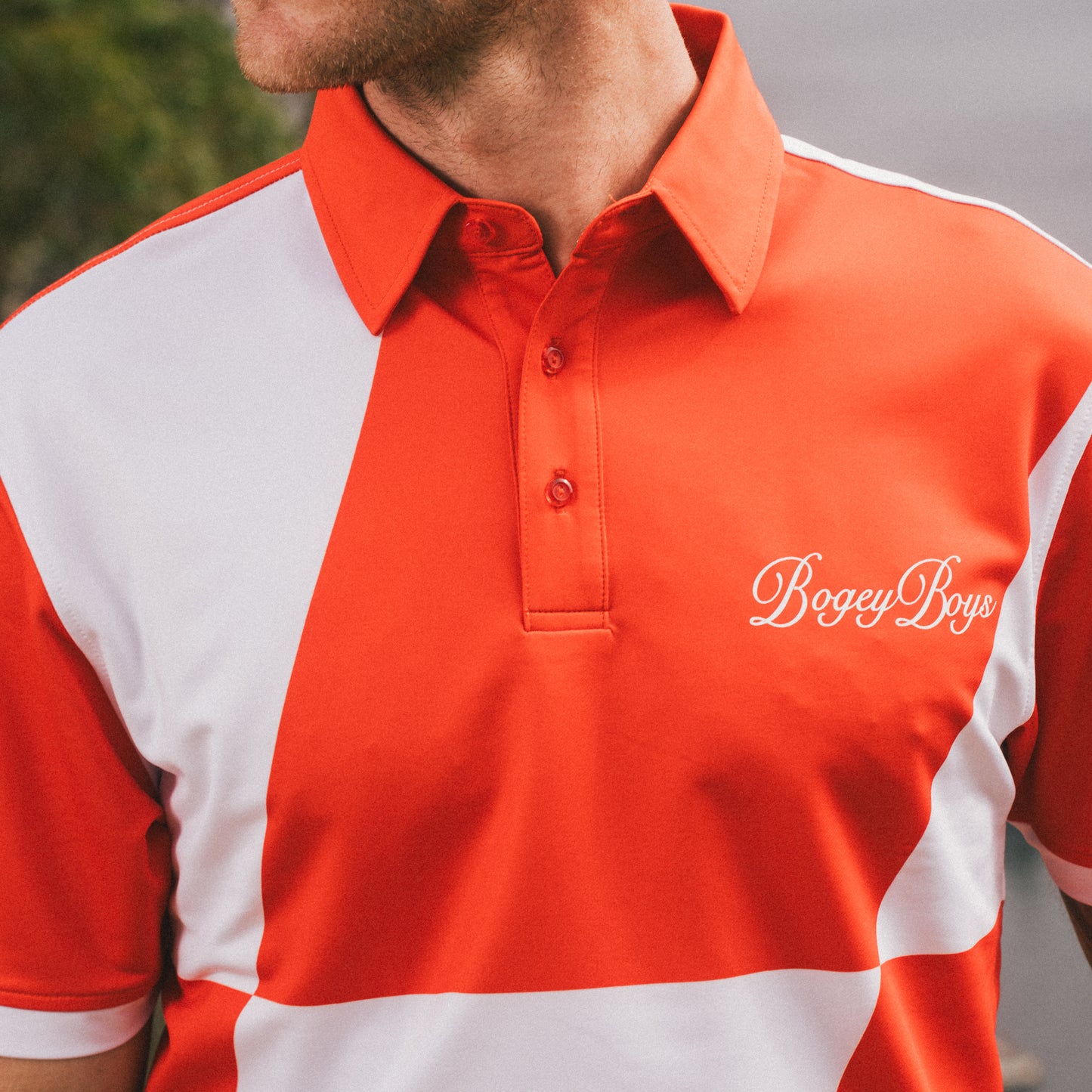 Slanted Athletic Polo - Tangerine