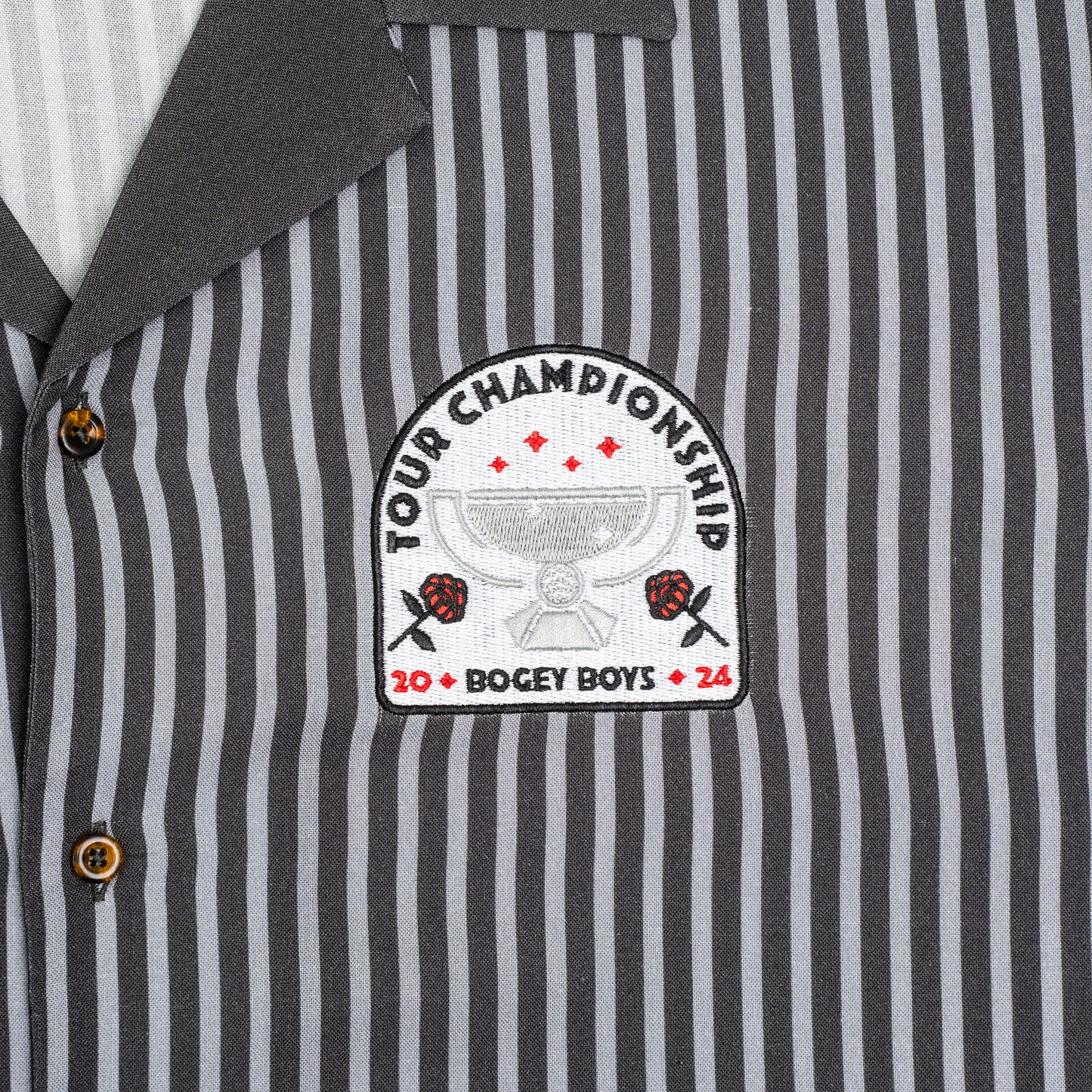 TOUR Championship Striped Button-Up - Grey