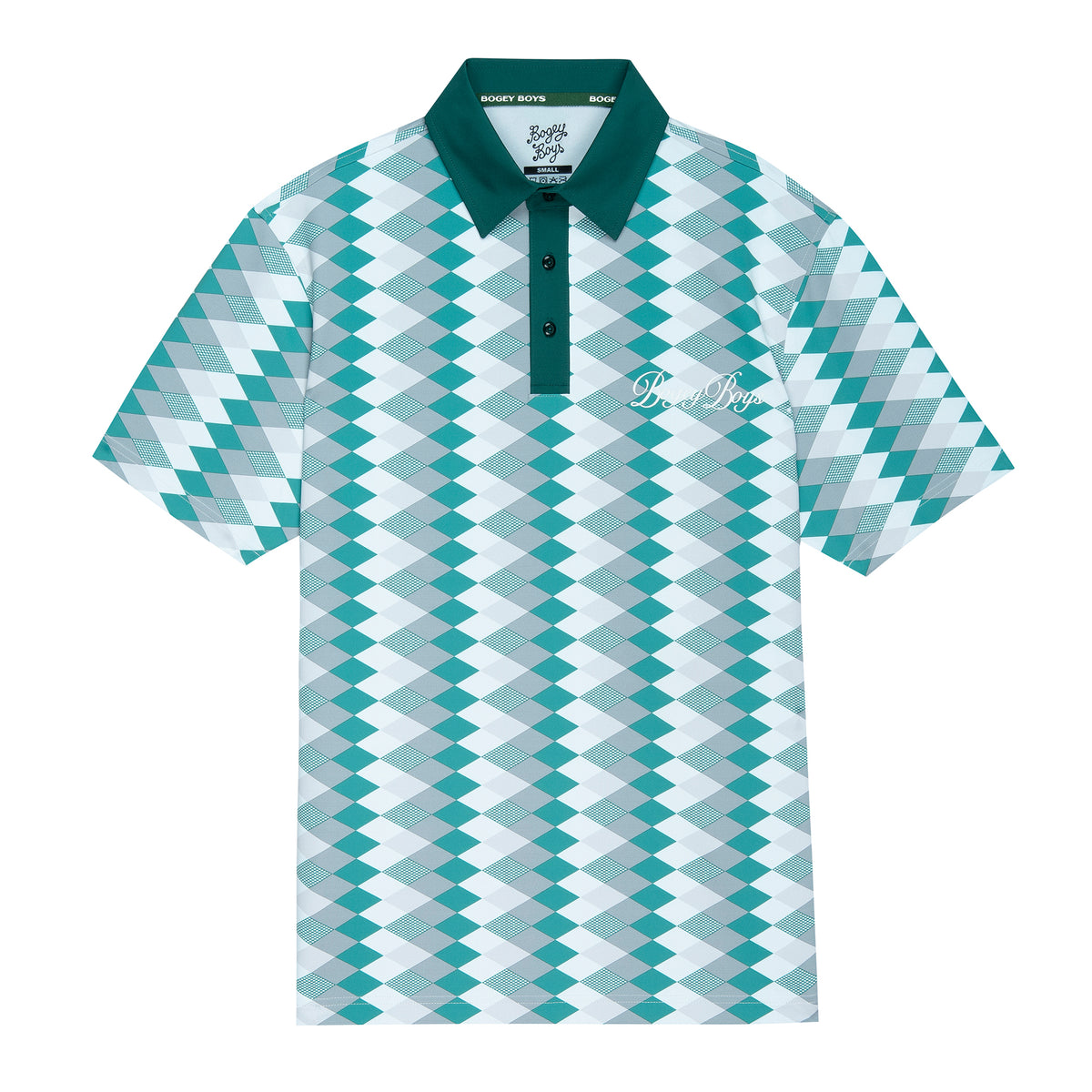 Desert Diamond Athletic Polo - Turquoise Harlequin – Bogey Boys 