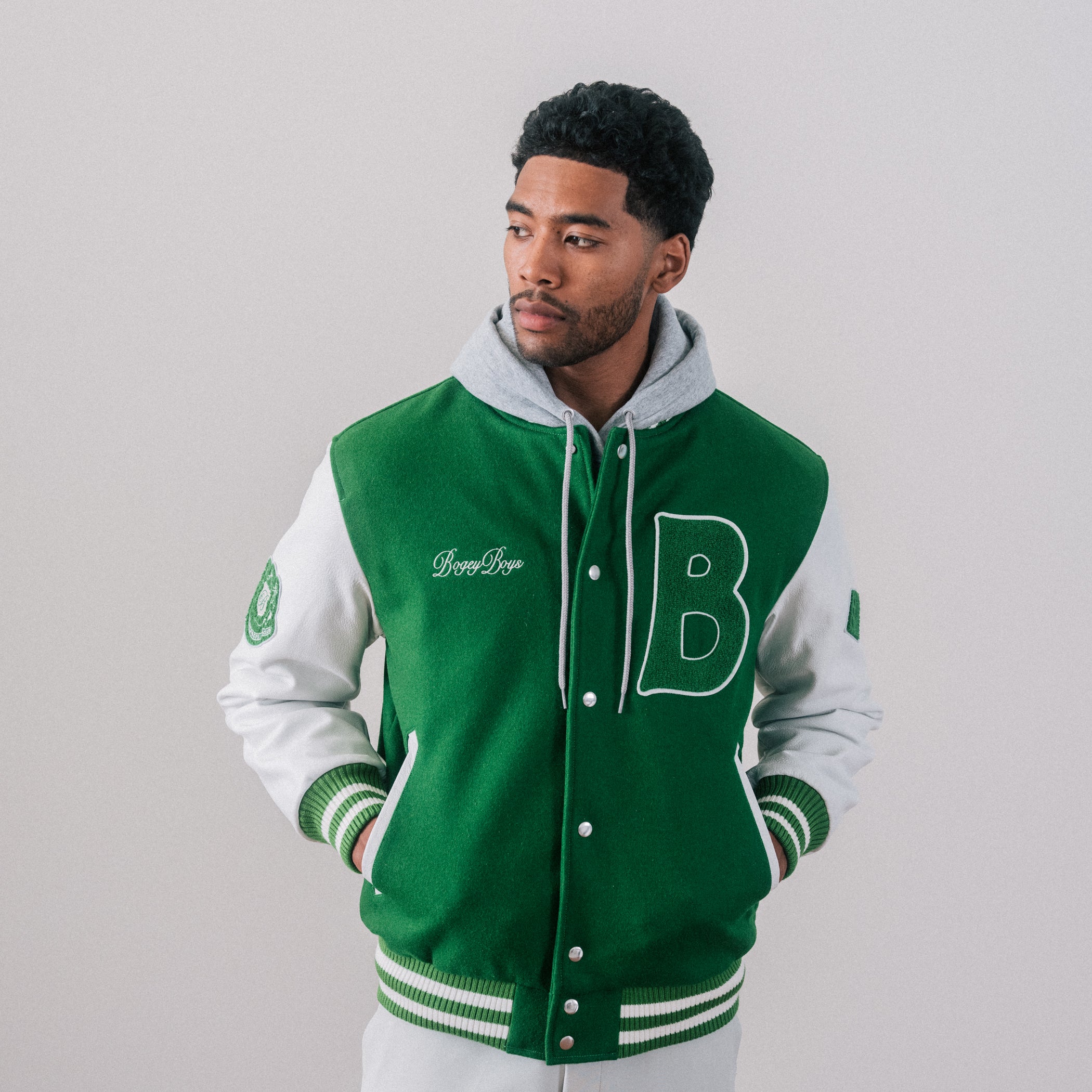 Friends & Family Letterman Jacket - Lucky Green – Bogey Boys