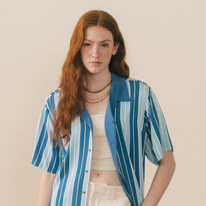 Stripes Button Up - Blue