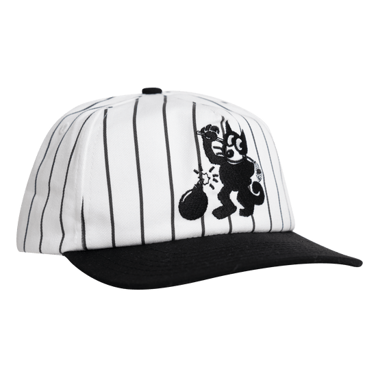 Pinstripe Cat Hat - Black White