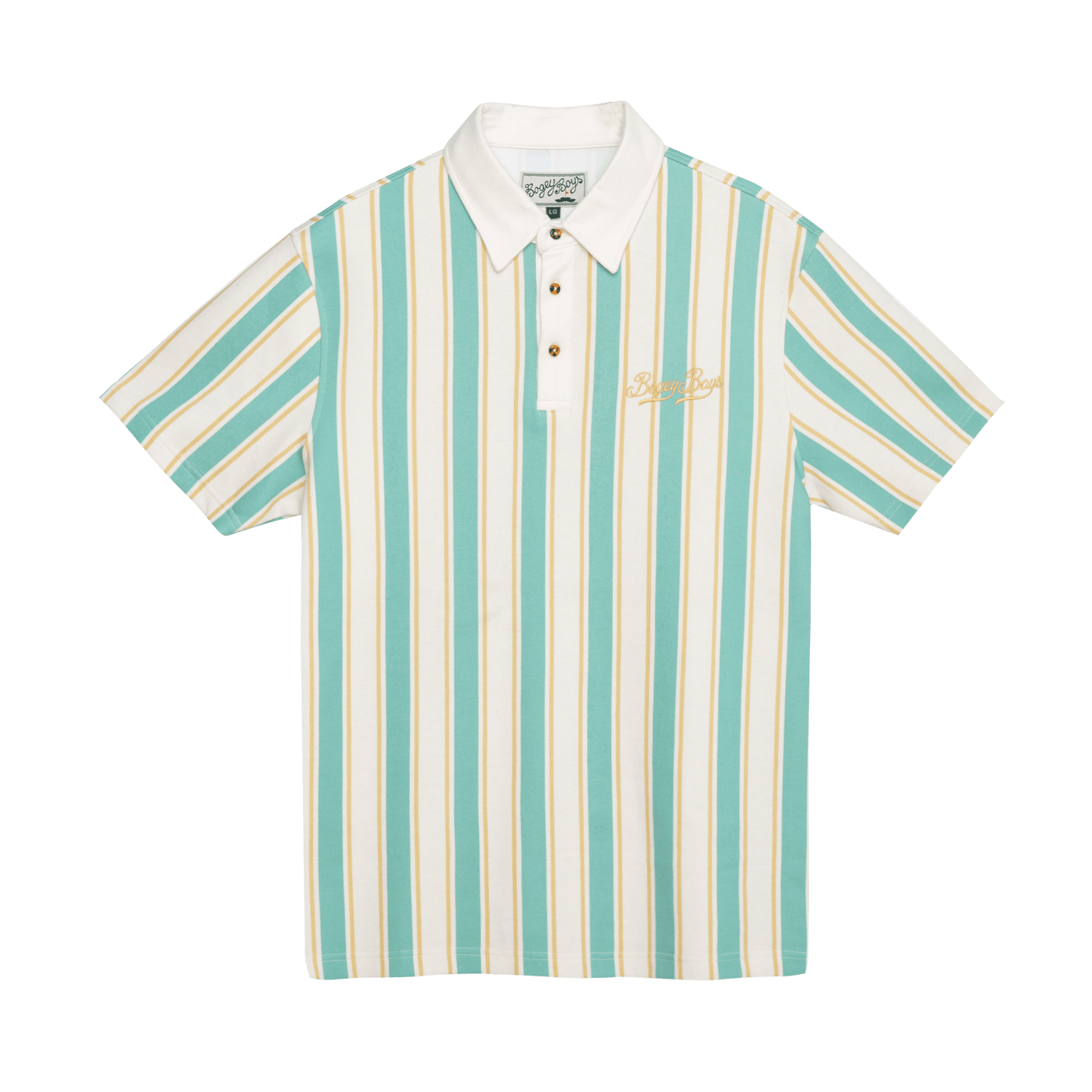 Striped Polo - Green White