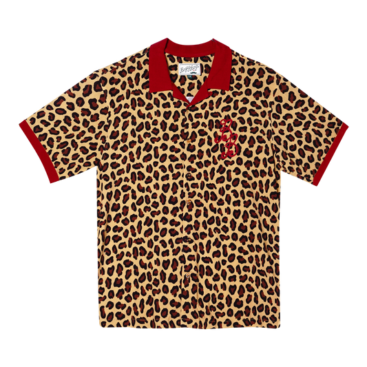 Cheetah Button Up - Red