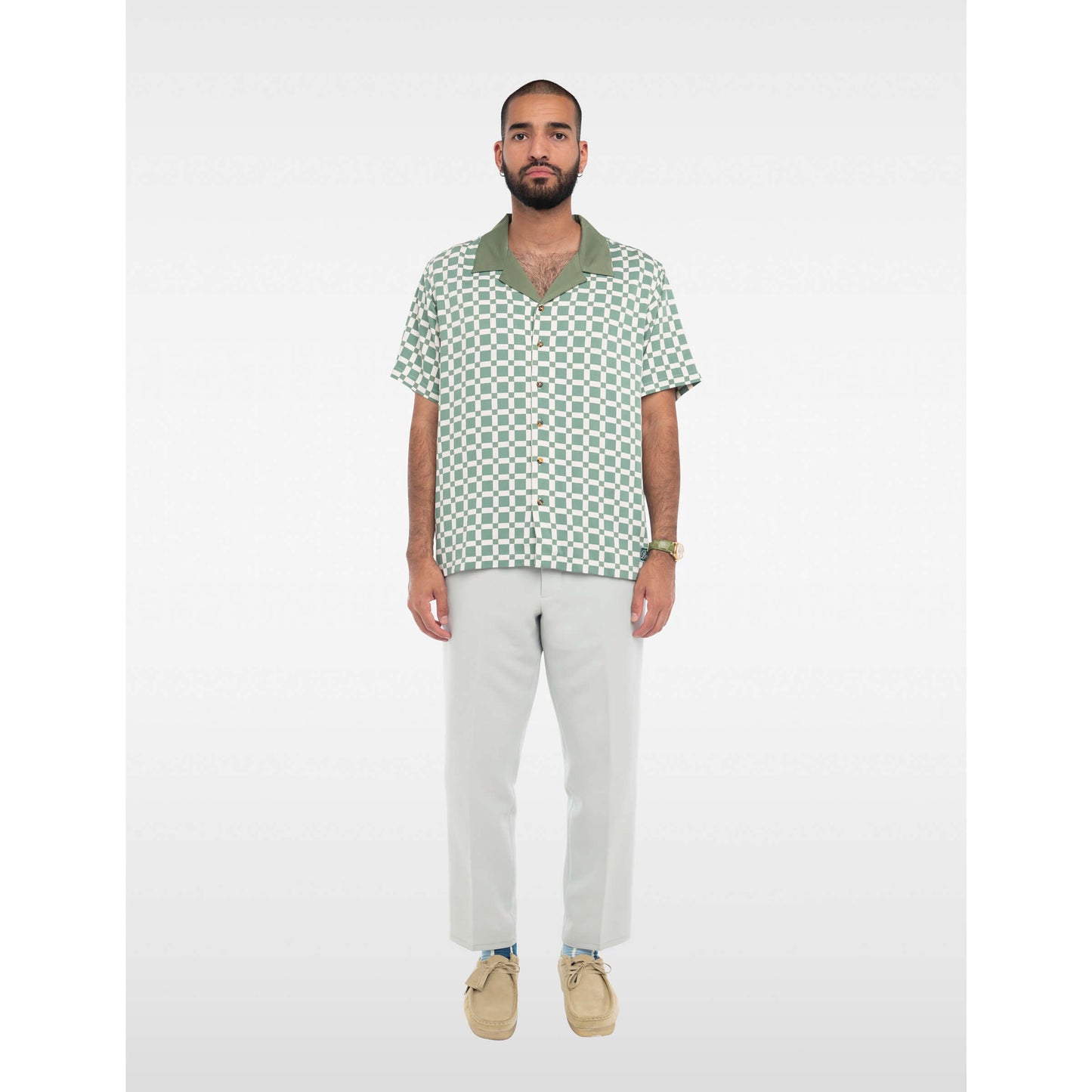 The Tile Button Up - Green