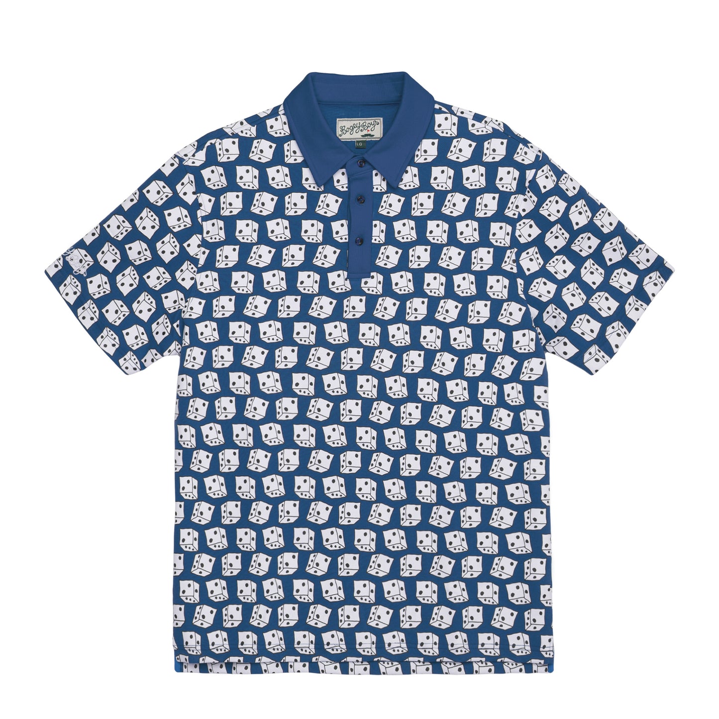 All-Over Dice Polo - Blue