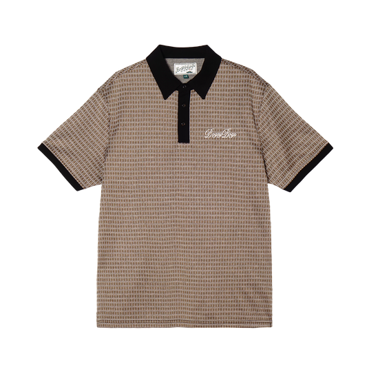 Houndstooth Polo - Brown