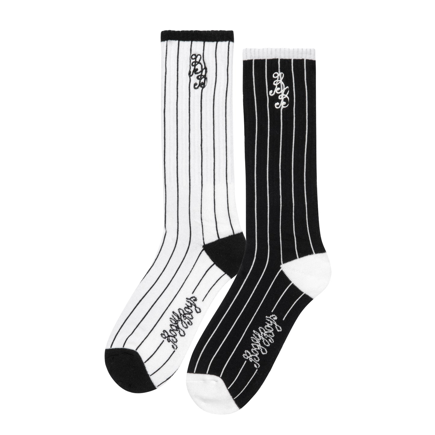 2-Pack Pinstripe Socks - Black & White